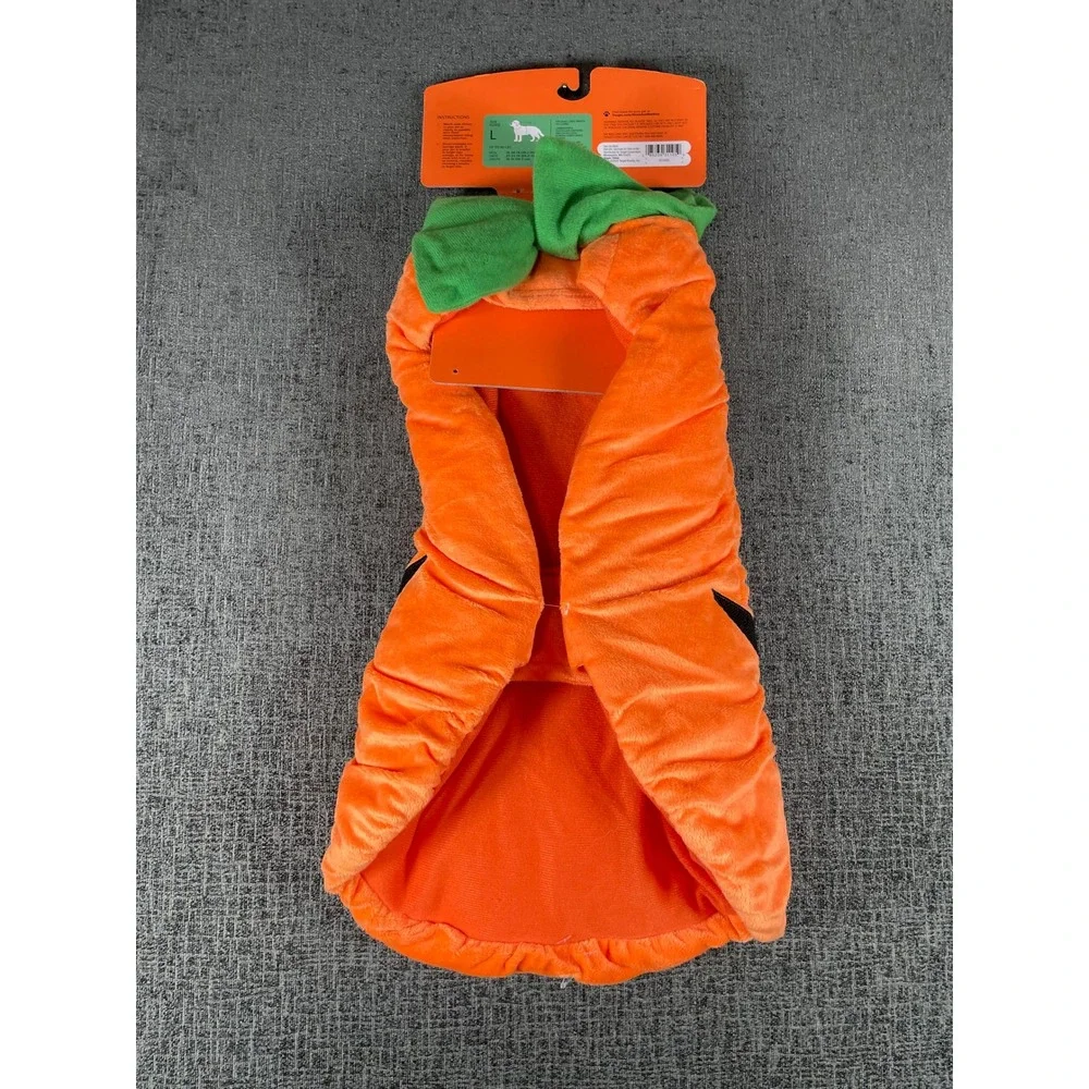 Boots & Barkley Pumpkin Pet Costume Orange Jack-O-Lantern Large L Up to 80 lbs